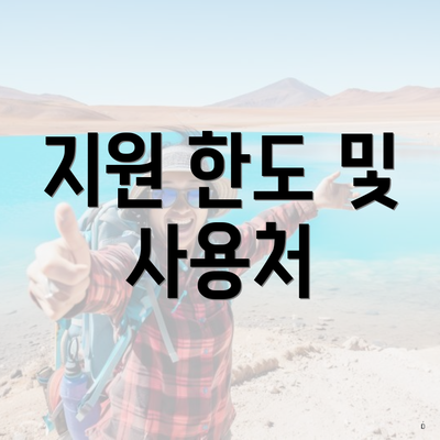 지원 한도 및 사용처