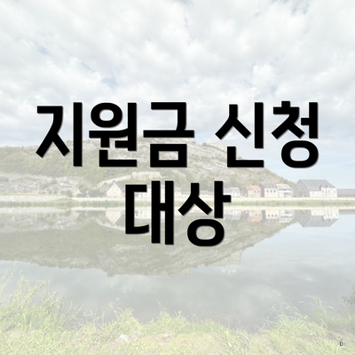 지원금 신청 대상