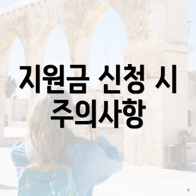 지원금 신청 시 주의사항