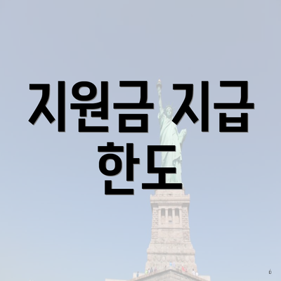 지원금 지급 한도