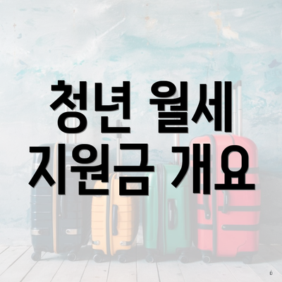 청년 월세 지원금 개요