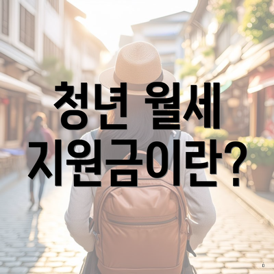 청년 월세 지원금이란?