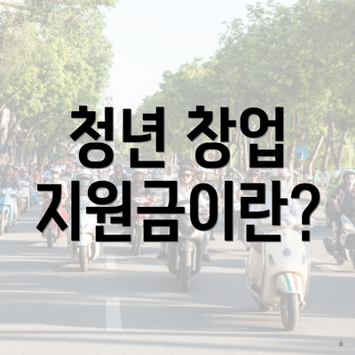 청년 창업 지원금이란?