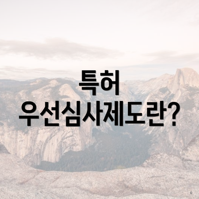 특허 우선심사제도란?