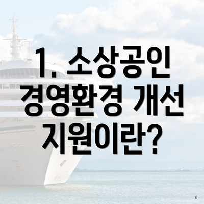 1. 소상공인 경영환경 개선 지원이란?