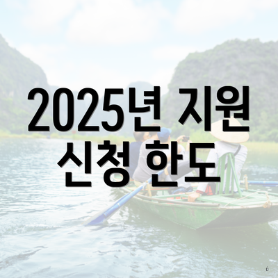 2025년 지원 신청 한도