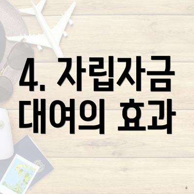4. 자립자금 대여의 효과