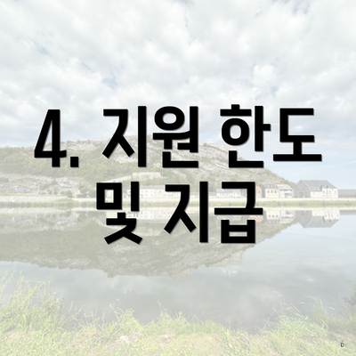 4. 지원 한도 및 지급