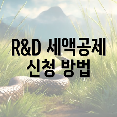 R&D 세액공제 신청 방법