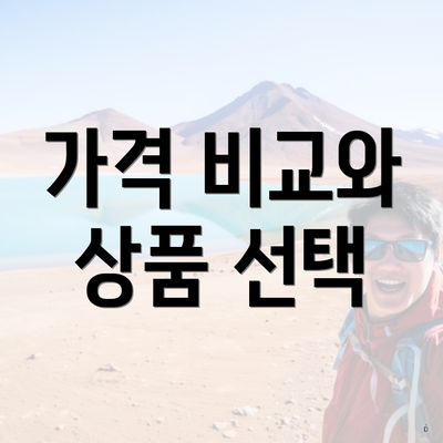 가격 비교와 상품 선택