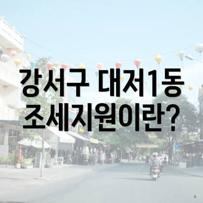 강서구 대저1동 조세지원이란?
