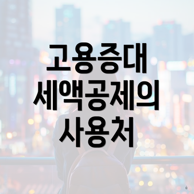 고용증대 세액공제의 사용처