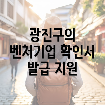 광진구의 벤처기업 확인서 발급 지원