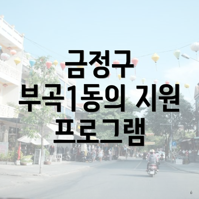 금정구 부곡1동의 지원 프로그램