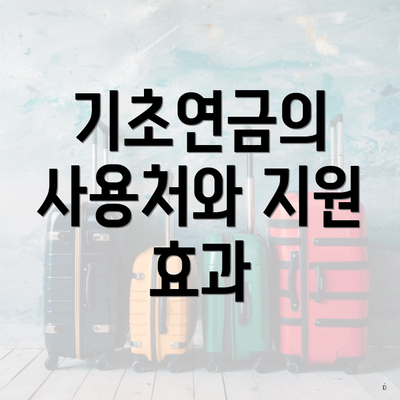 기초연금의 사용처와 지원 효과