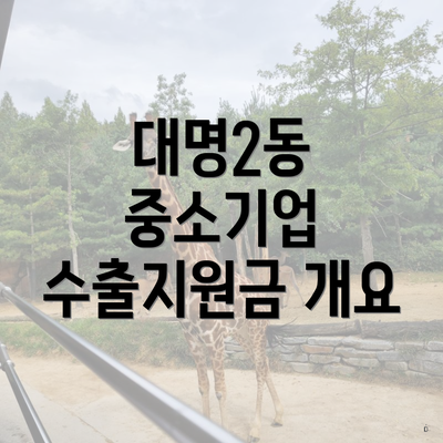 대명2동 중소기업 수출지원금 개요