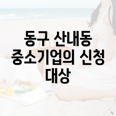 동구 산내동 중소기업의 신청 대상
