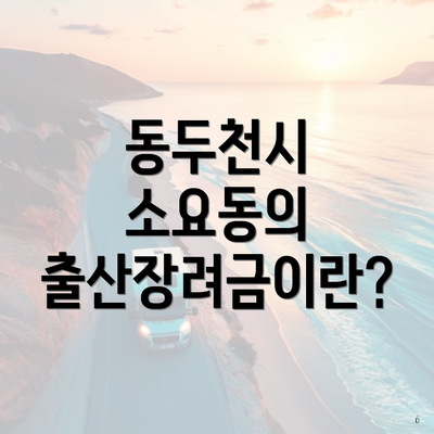 동두천시 소요동의 출산장려금이란?