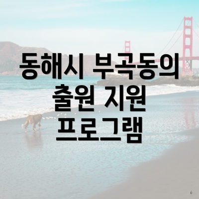 동해시 부곡동의 출원 지원 프로그램
