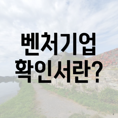 벤처기업 확인서란?