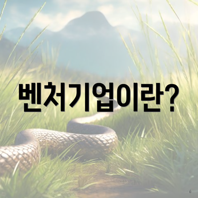 벤처기업이란?