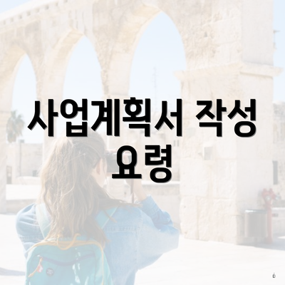사업계획서 작성 요령