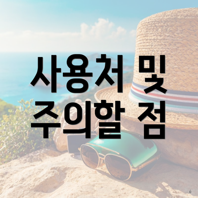 사용처 및 주의할 점