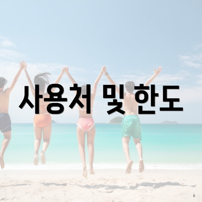사용처 및 한도