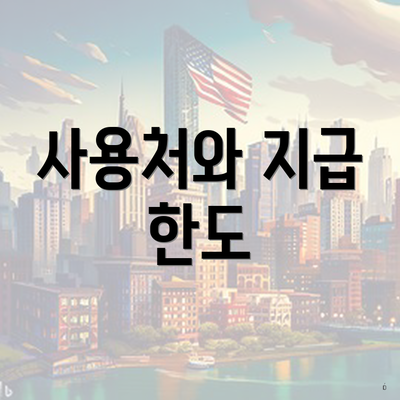 사용처와 지급 한도