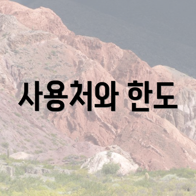 사용처와 한도