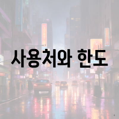 사용처와 한도