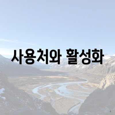 사용처와 활성화