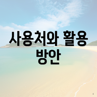 사용처와 활용 방안