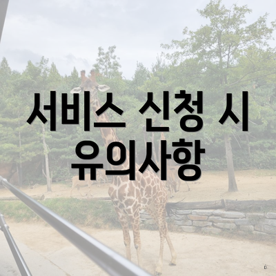 서비스 신청 시 유의사항