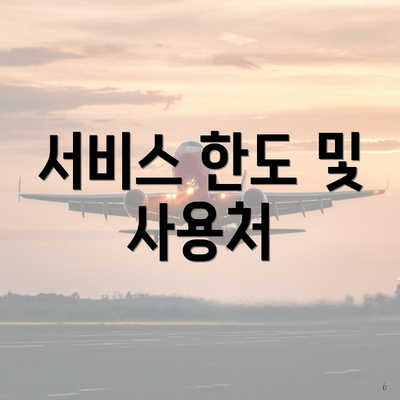 서비스 한도 및 사용처