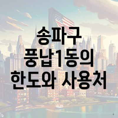 송파구 풍납1동의 한도와 사용처