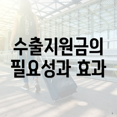 수출지원금의 필요성과 효과