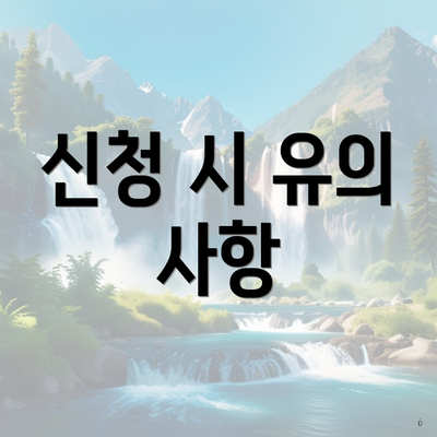 신청 시 유의 사항