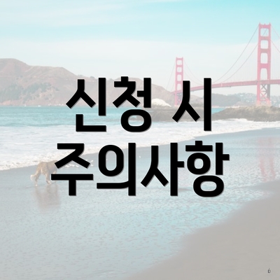 신청 시 주의사항