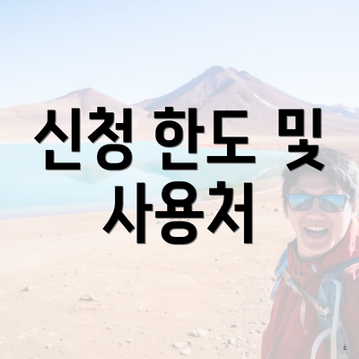 신청 한도 및 사용처