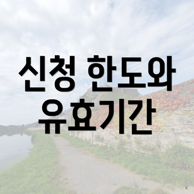신청 한도와 유효기간