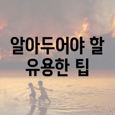 알아두어야 할 유용한 팁