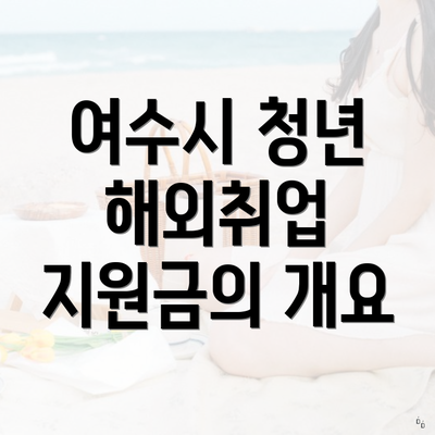 여수시 청년 해외취업 지원금의 개요