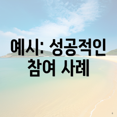 예시: 성공적인 참여 사례