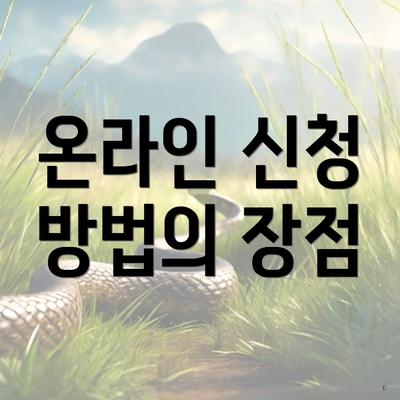 온라인 신청 방법의 장점