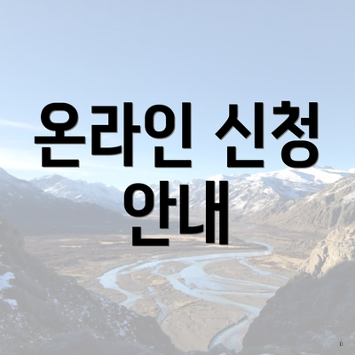 온라인 신청 안내