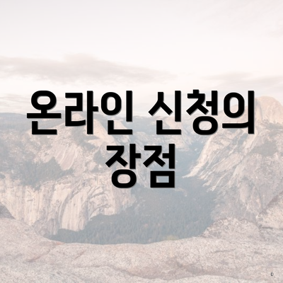 온라인 신청의 장점
