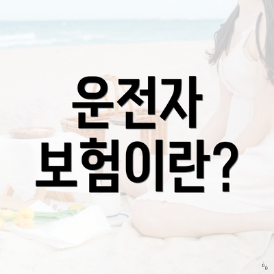 운전자 보험이란?