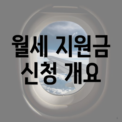 월세 지원금 신청 개요