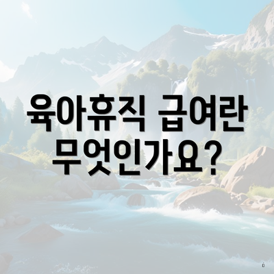 육아휴직 급여란 무엇인가요?